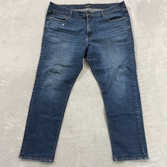 Lucky Brand 410 Athletic Fit Jeans Mens 40x30 Blue Denim‎ Whiskered